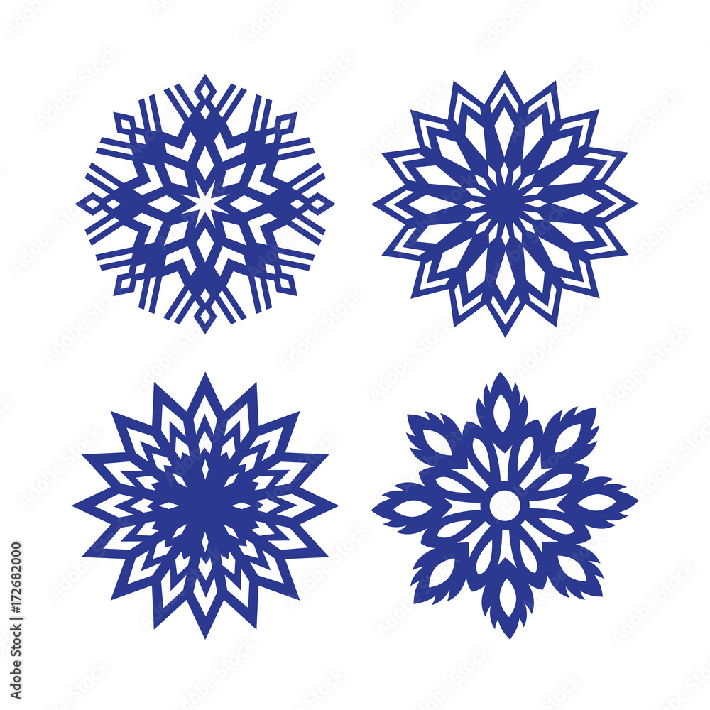 Set of snowflakes. Vector illustration. Set of snowflakes. Vector illustration.