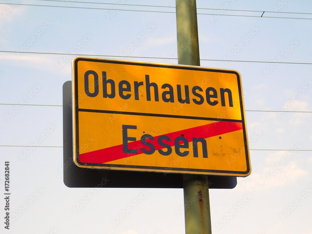 Ortsschild Oberhausen Essen