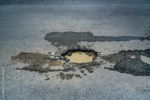 Pothole on the road