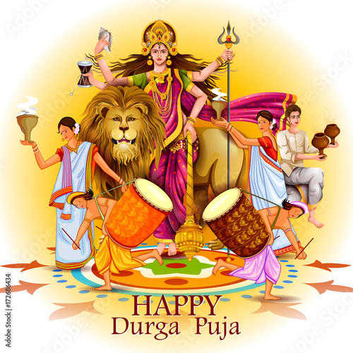 Happy Durga Puja India festival holiday background © snapgalleria