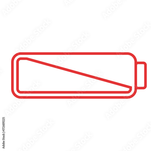 Smartphone or cell phone low battery icon. Low energy symbol. Flat vector illustration.