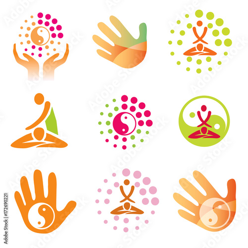 Icons massage health.
Set of massage, wellnes and spa icons. Vector.Vector available. 