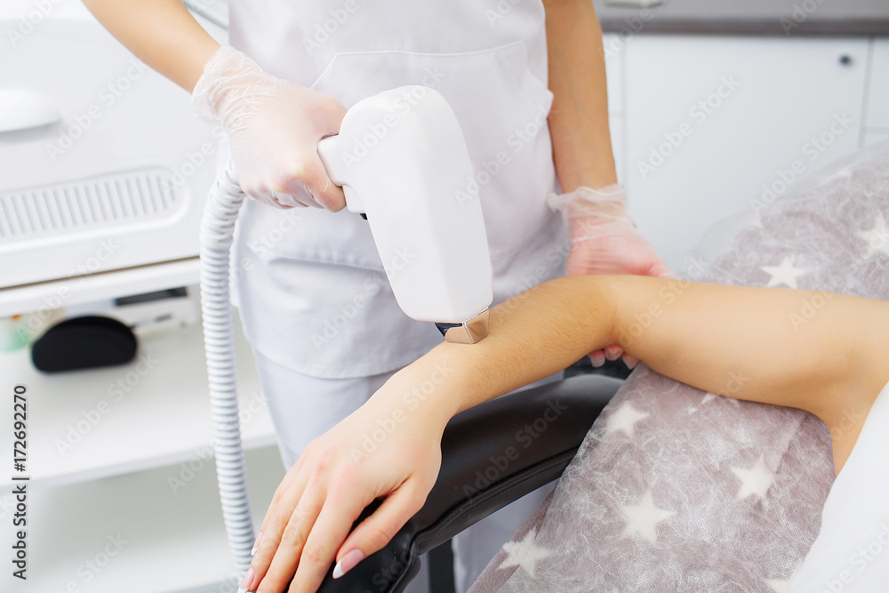 Laser hair removal in professional beauty studio Laser hair removal in professional beauty studio