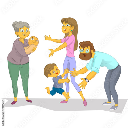 the nanny with the child meets mum and father