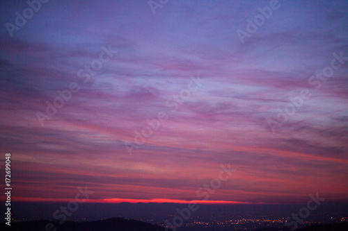 Sunset sky background - pink and blue sky © Fabio