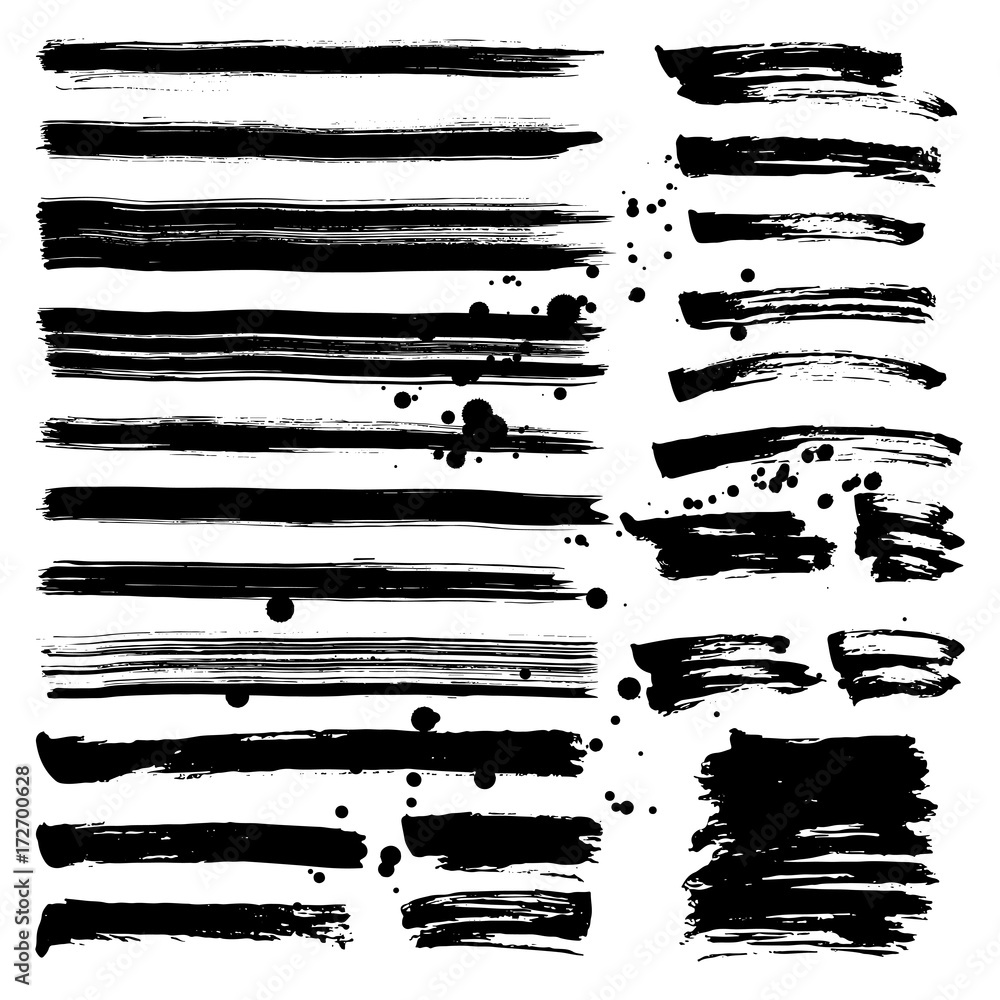 Set of brush strokes. Vector illustration. Set of brush strokes. Vector illustration.