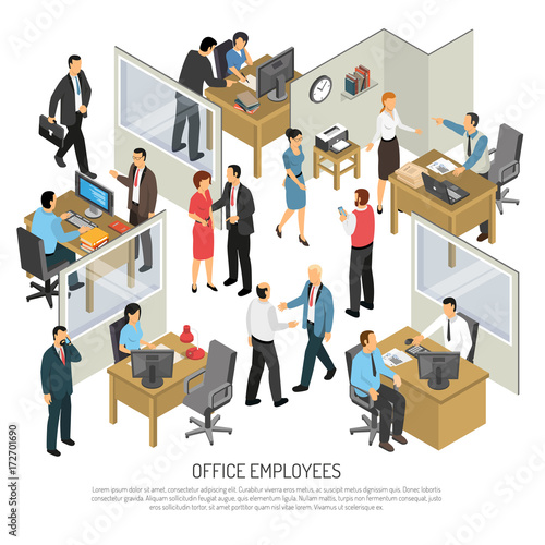 Employees In Office Design Concept 