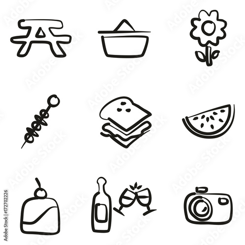 Picnic Icons Freehand 