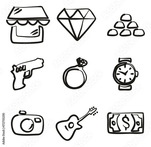 Pawn Shop Icons Freehand