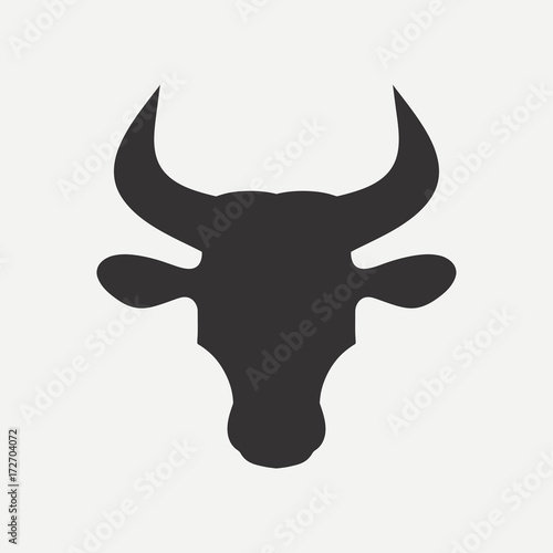 Bull head icon. Vector illustration.