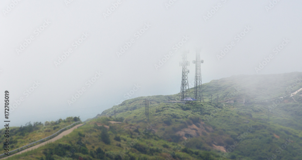 Telephone tower on the mountain