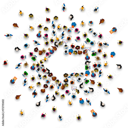 People group sign arrow left on the white background. Vector illustration