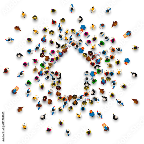 People group sign arrow up on the white background. Vector illustration