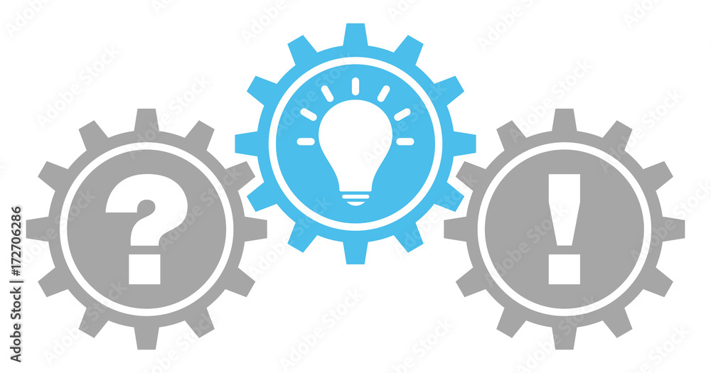 Gears Question, Idea & Answer Grey/Blue Gears Question, Idea & Answer Grey/Blue