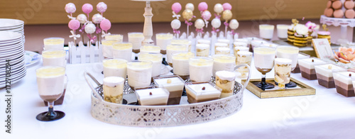 Elegant and luxurious event arrangement with colorful pastries