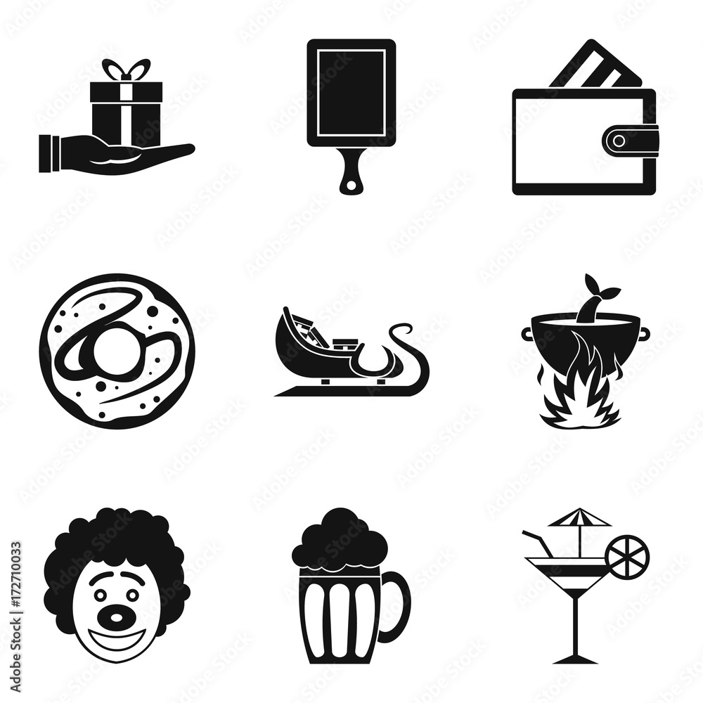 Bounty icons set, simple style