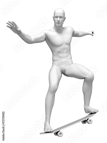 medically accurate 3d rendering of a skater