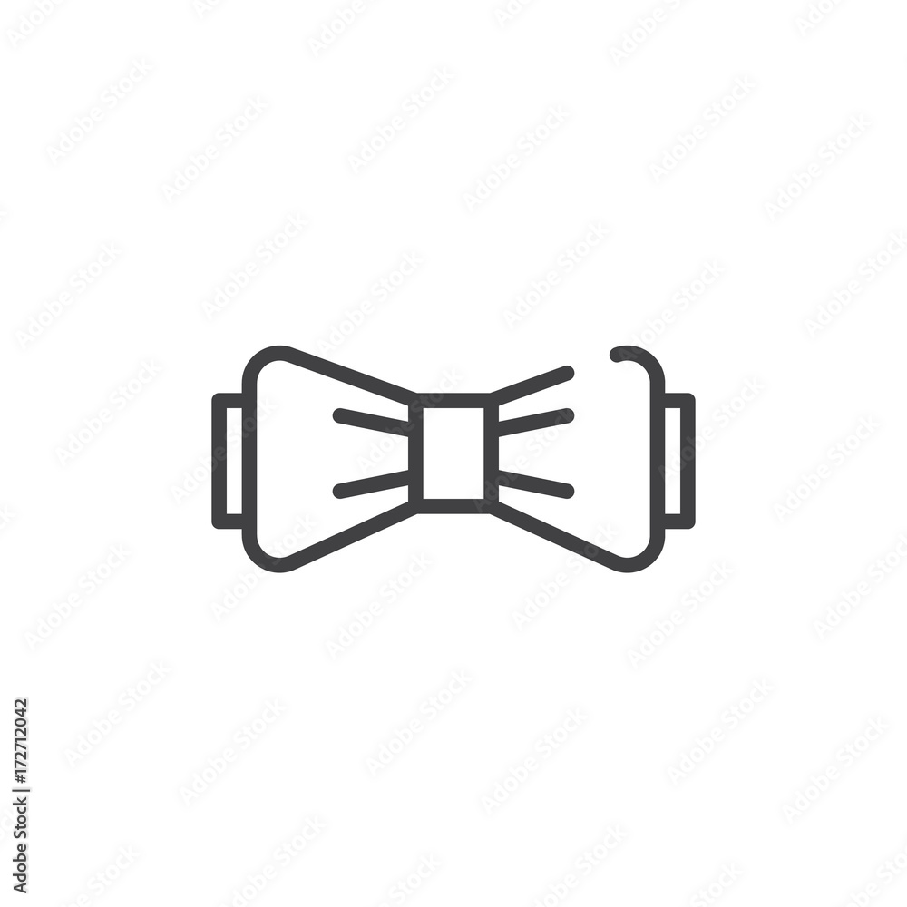 Bow tie line icon, outline vector sign, linear style pictogram isolated on white. Symbol, logo illustration. Editable stroke Bow tie line icon, outline vector sign, linear style pictogram isolated on white. Symbol, logo illustration. Editable stroke