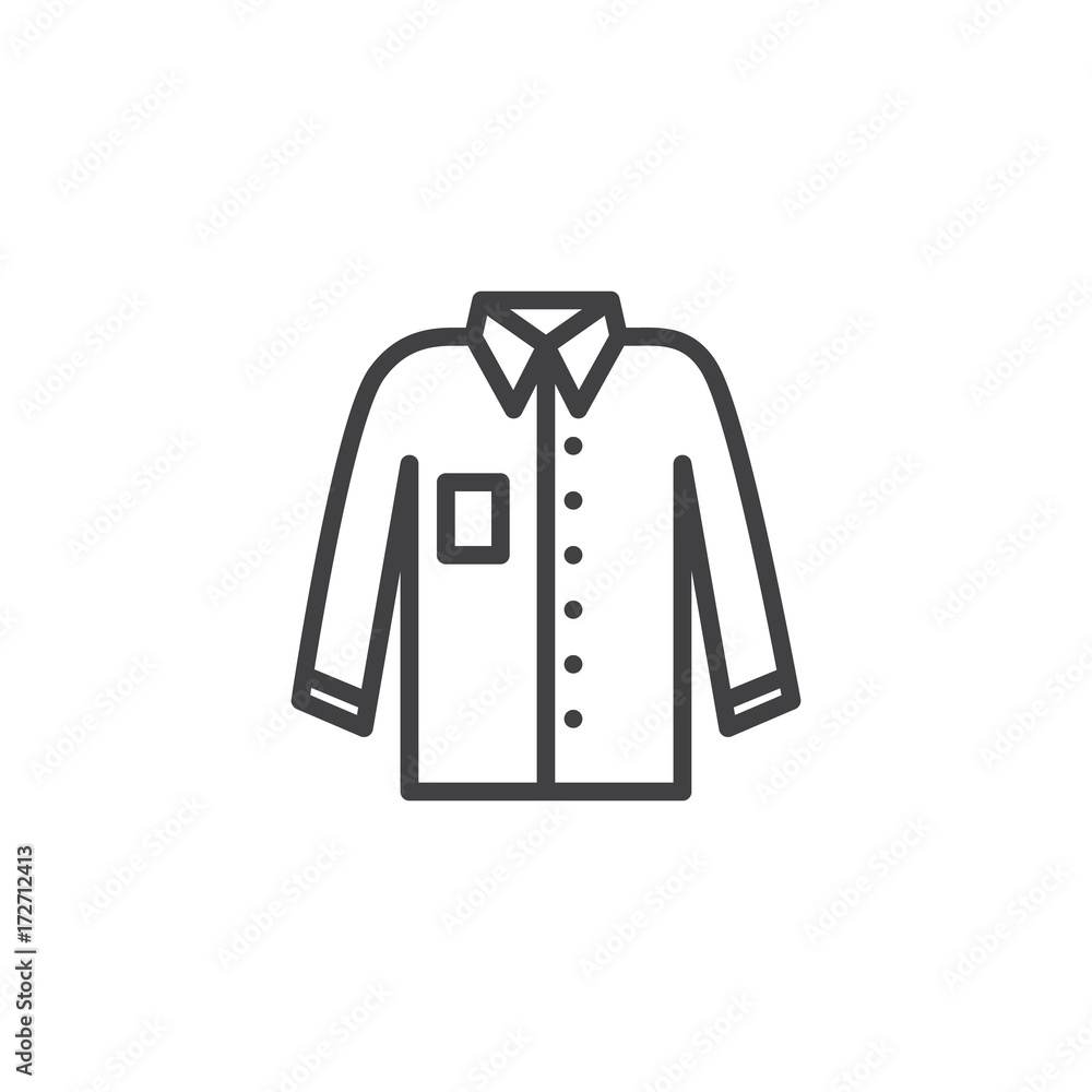 Shirt line icon, outline vector sign, linear style pictogram isolated on white. Symbol, logo illustration. Editable stroke Shirt line icon, outline vector sign, linear style pictogram isolated on white. Symbol, logo illustration. Editable stroke