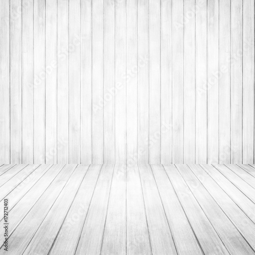 white  room and wall wood  background , copy space for putting object to display and  advertise