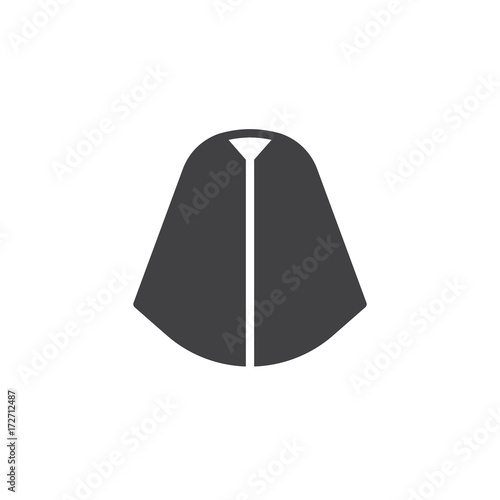 Poncho icon vector, filled flat sign, solid pictogram isolated on white. Symbol, logo illustration.