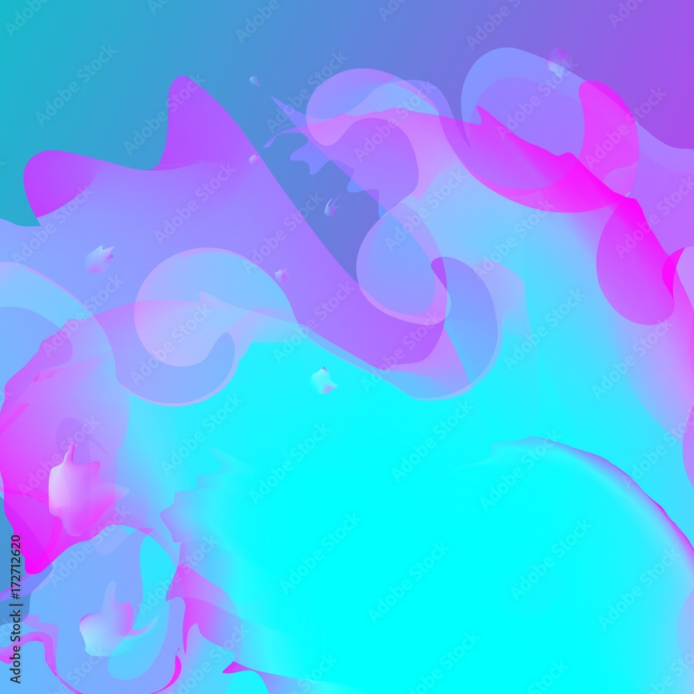 blue and pink splash wave liquid effect on the color background vector illustration