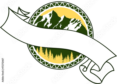 Vector Mountains Emblem logo