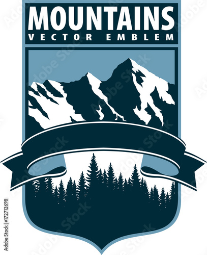 Vector Mountains Emblem logo