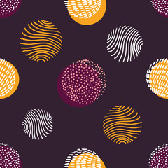 Handdoek met foto Scandinavische stijl patronen Hand drawn stylish modern dark seamless abstract pattern, scandinavian design style. Vector illustration  © mejorana777