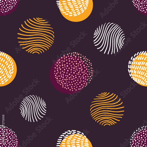 Hand drawn stylish modern dark seamless abstract pattern, scandinavian design style. Vector illustration