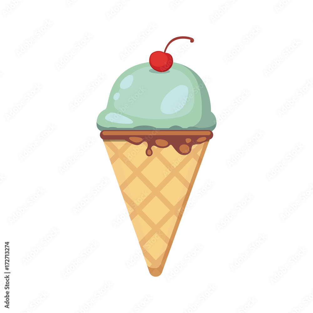 ice cream illustration. Summer food vector.