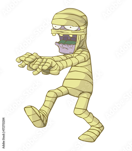 Mummy Character vector and illustration. Monster in Halloween night photo