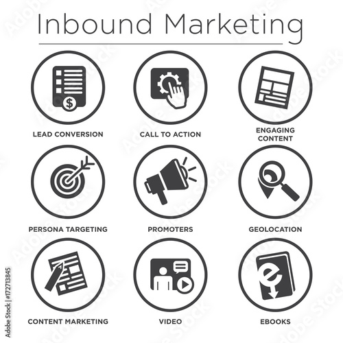 Inbound Marketing Vector Icon Set