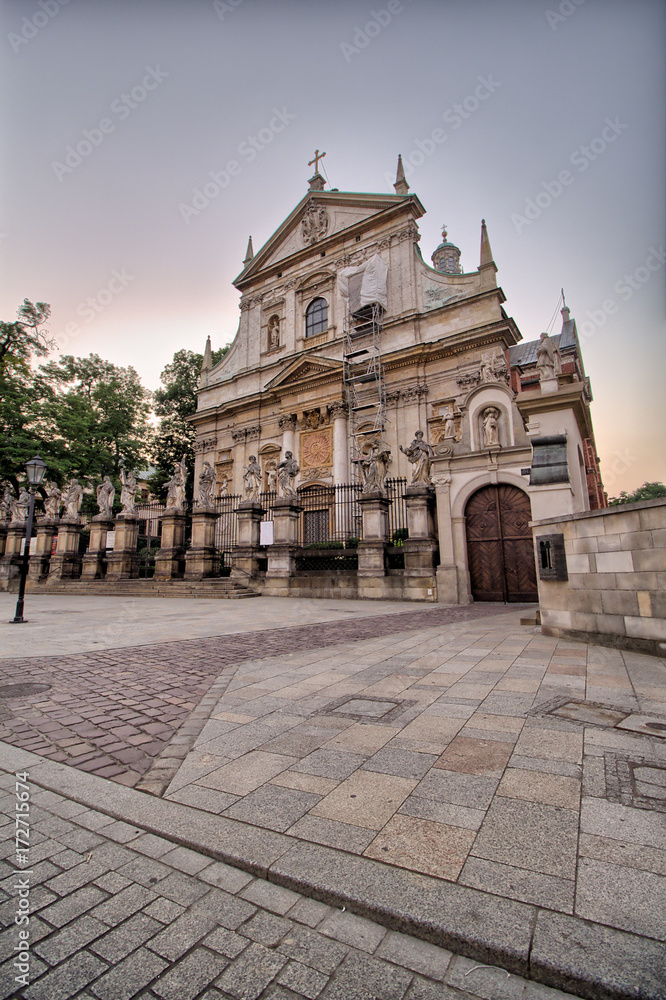 The Holy Apostles Peter and Paul Church in Cracov Krakow Market Place