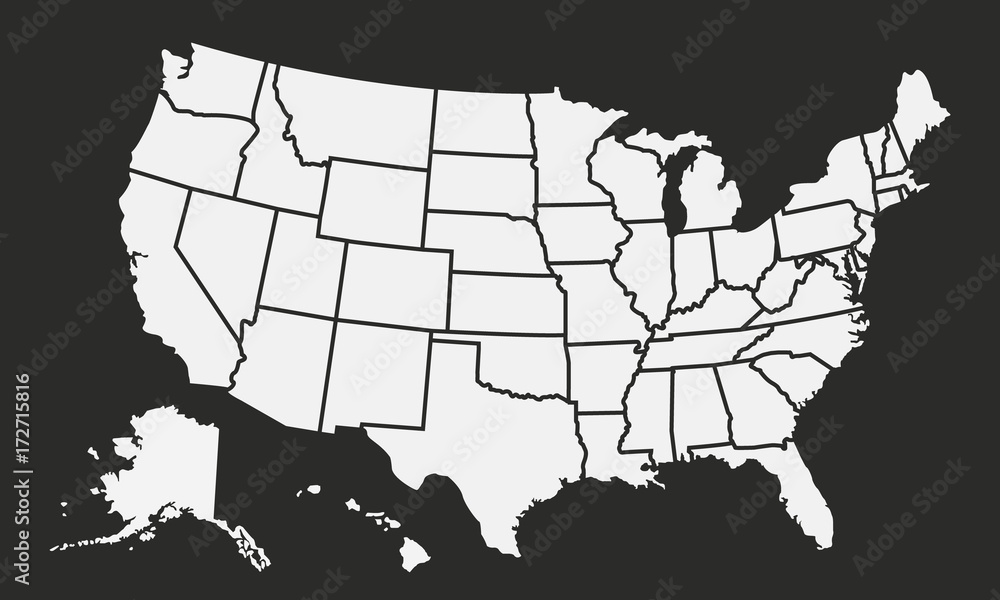 USA Map Isolated On A Black Background United States Of America 1000 F 172715816 XO0cnqnGGXsjpZ8sdrn0WbIUTXUBGDkd