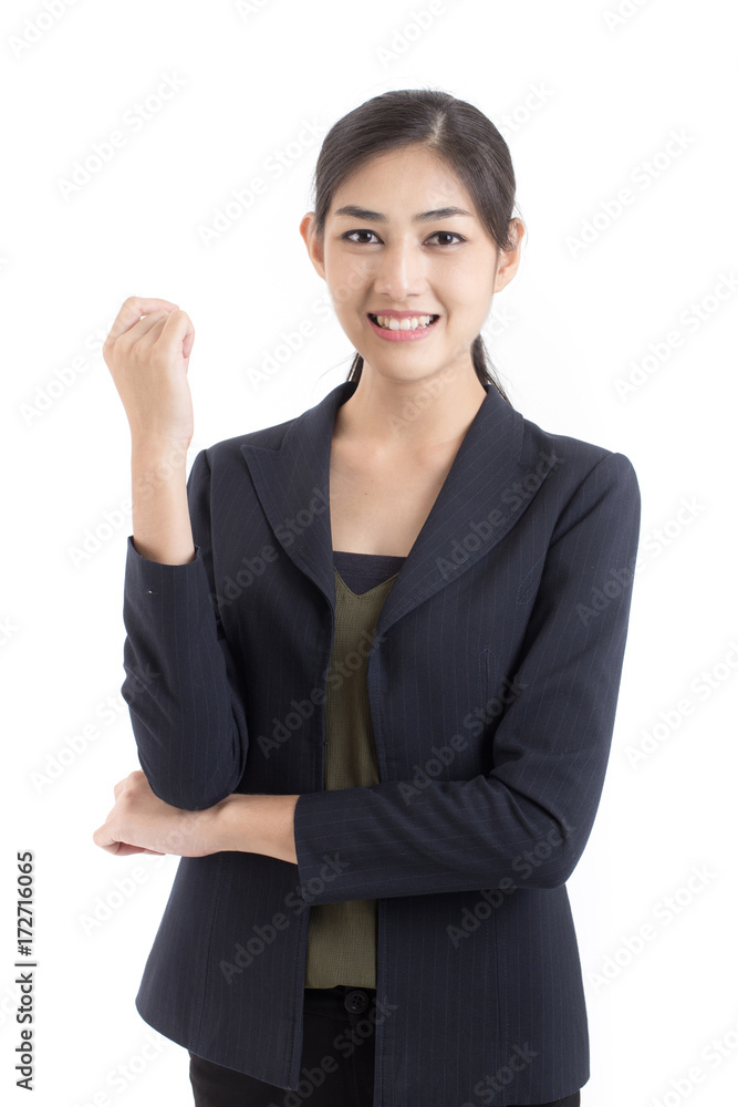 Asian Business Woman smiling, Woman stand and smile, isolated on white background, Woman working concept. Asian Business Woman smiling, Woman stand and smile, isolated on white background, Woman working concept.