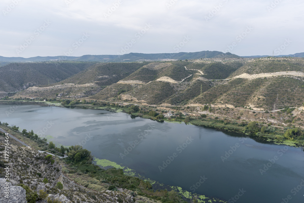 The river Ebro on its way through Mequinenza, Aragon