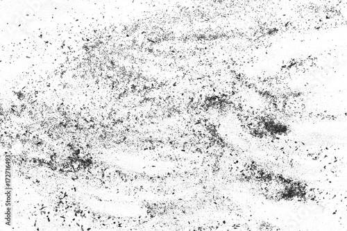 Black powder coal dust, isolated on white background