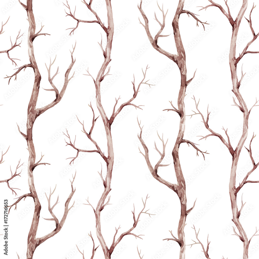 Obraz premium Fall trees vector pattern