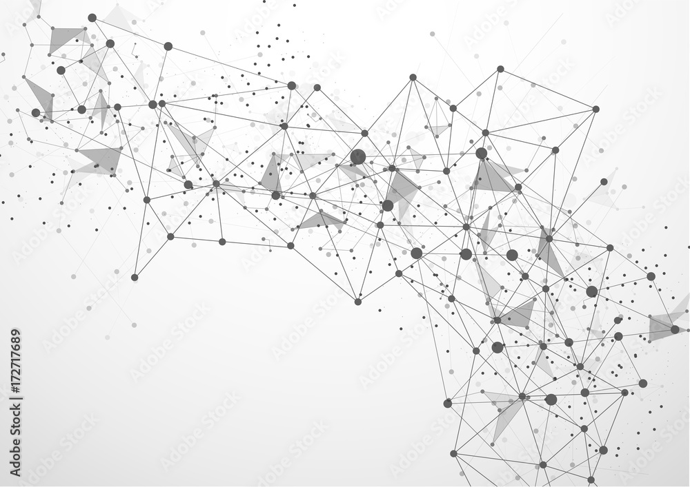 Abstract Polygonal Space Background with Connecting Dots and Lines Abstract Polygonal Space Background with Connecting Dots and Lines