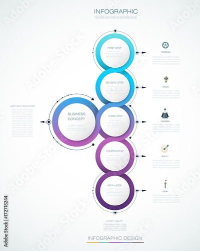 Vector Infographic label design with icons and 5 options or steps. Infographics for business concept. Can be used for presentations banner, workflow layout, process diagram, flow chart, info graph
