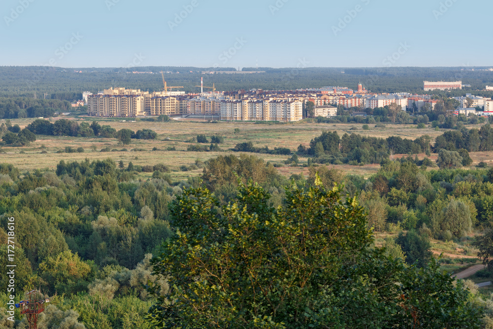 New residential district Kommunar, surrounded with forest. Vladimir, Russia