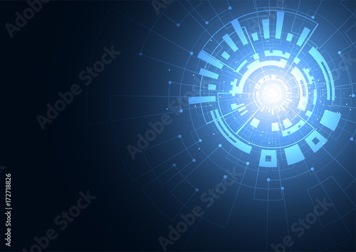 Abstract technology futuristic network with dark background. Vector illustration