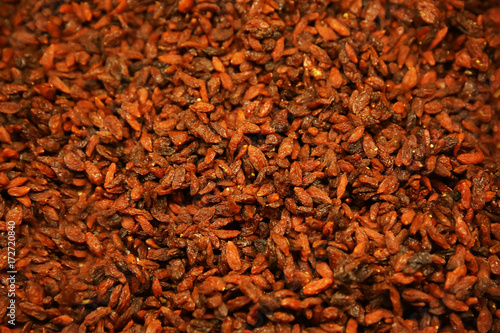 Closeup of dried goji berries as background