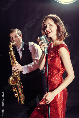 Female singer and saxophonist
