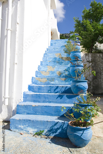 exterior decoration of flowers and pots in greek style © Wojtek