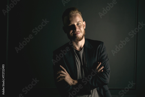 young bearded fashion man