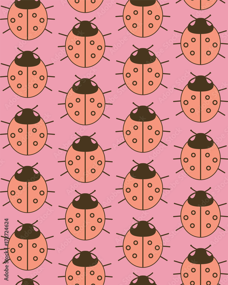 Abstract seamless background design texture with circle round lady-bird elements. Creative vector endless pattern with small shapes ladybug circles. Abstract seamless background design texture with circle round lady-bird elements. Creative vector endless pattern with small shapes ladybug circles.