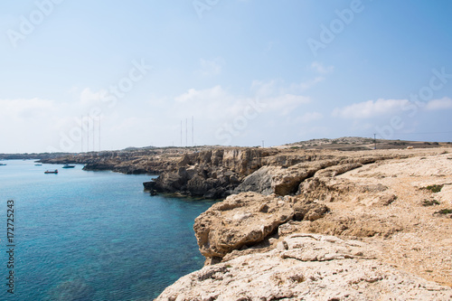 the lagoon at the natural park Cape Greko  Cyprus