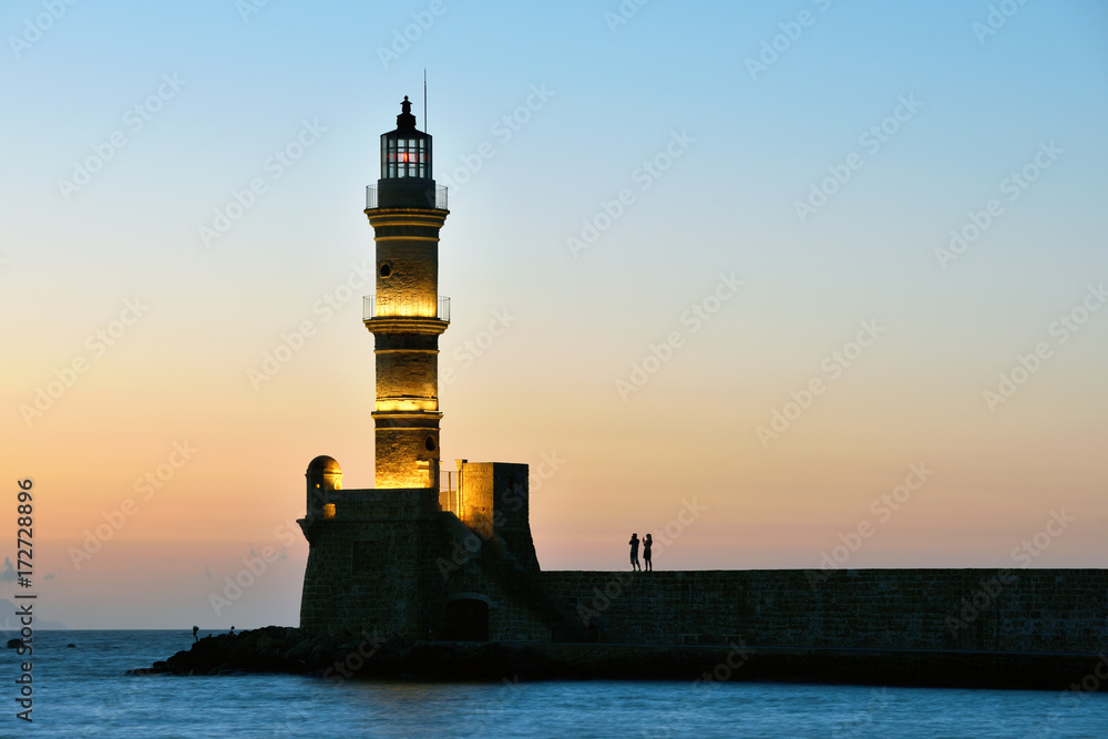 Lighthouse on sunset.